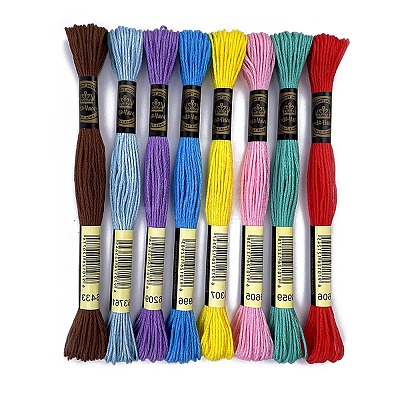 8 Skeins 8 Colors 6-Ply Crochet Threads PW-WG76952-06-1