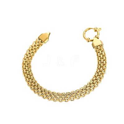 304 Stainless Steel Wheat Chain Bracelets STAS-OY012-93G-1