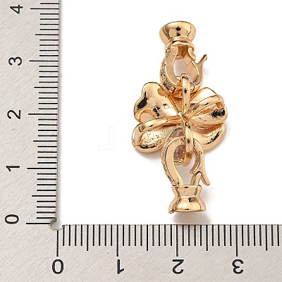 Brass Micro Pave Clear Cubic Zirconia Fold Over Clasps KK-U037-22G-03-1