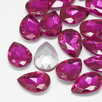 Pointed Back Glass Rhinestone Cabochons RGLA-T081-7x10mm-09-1