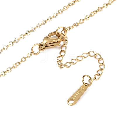 Ion Plating(IP) Initial Letter 304 Stainless Steel Pendant Necklaces NJEW-M199-01G-F-1