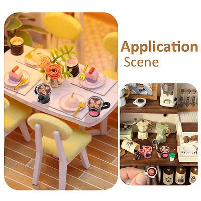 16Pcs 4 Colors Resin Coffee Model Ornaments AJEW-TA0002-79-1