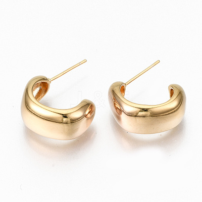 Brass Half Hoop Earrings KK-R117-036-NF-1