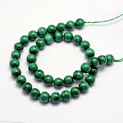 Natural Malachite Bead Strands G-O152-47-6mm-1