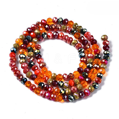 Electroplate Glass Beads Strands X-EGLA-T020-12C-1