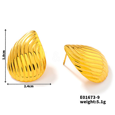 Fashionable 304 Stainless Steel Stud Earrings ZI8311-3-1