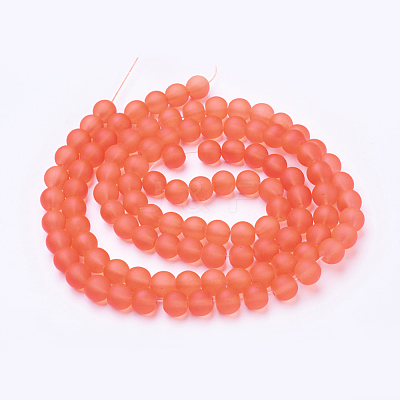 Baking Paint Transparent Glass Bead Strands X-GLAA-S031-8mm-27-1