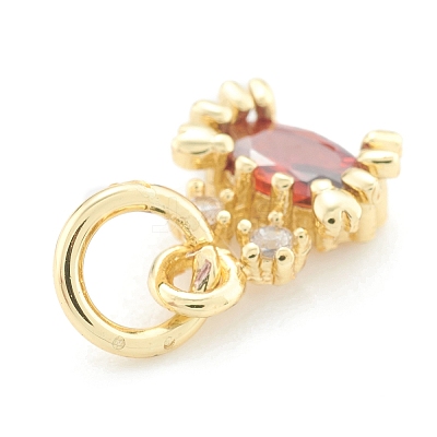 Brass Cubic Zirconia Pendants X-ZIRC-O041-03G-1