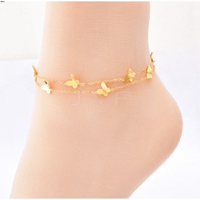 Stainless Steel Charm Anklets for Women WG18C2B-09-1