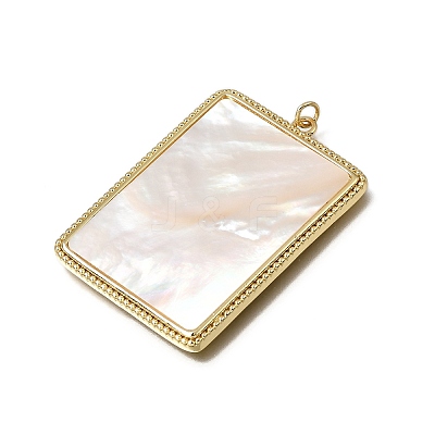 Natural Shell Brass Pendants KK-C262-11C-G-1