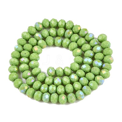 Electroplate Opaque Solid Color Glass Beads Strands EGLA-A044-P6mm-L30-1