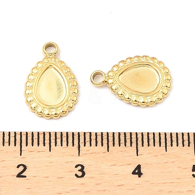 304 Stainless Steel Pendant Cabochon Settings STAS-A089-07G-1