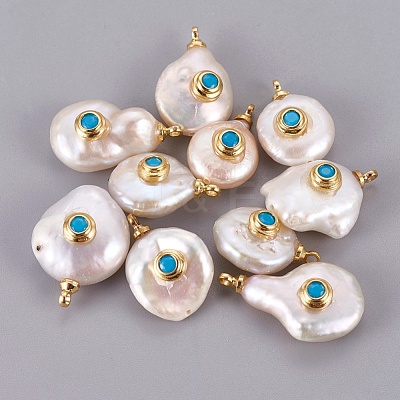 Natural Cultured Freshwater Pearl Pendants PEAR-F008-31G-04-1