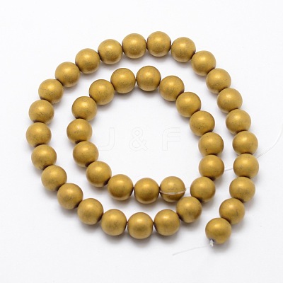 Electroplate Non-magnetic Synthetic Hematite Beads Strands G-R363-6mm-M-1