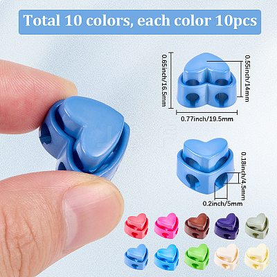 100Pcs 10 Colors Plastic Cord Locks FIND-SP0005-12-1