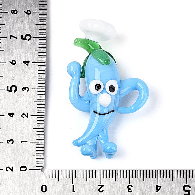 Handmade Lampwork Cartoon Pepper Chef Display Decorations LAMP-T025-13M-1