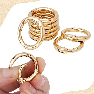 32Pcs Alloy Spring Gate Rings FIND-ME0003-23G-1
