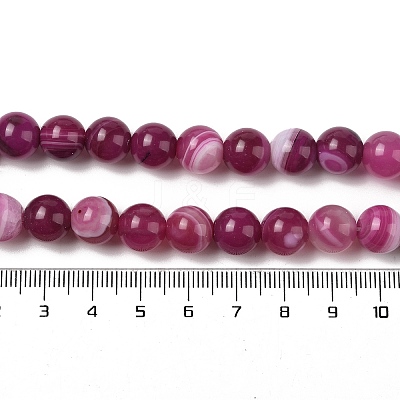 Natural Striped Agate/Banded Agate Beads Strands G-Z060-A01-C06-1