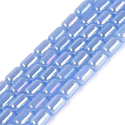 Electroplate Imitation Jade Glass Beads Strands EGLA-Q132-03A-B04-1