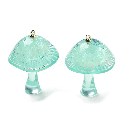 Luminous Epoxy Resin Mushroom Pendants RESI-C054-01F-1