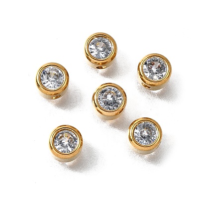201 Stainless Steel Rhinestone Beads STAS-F318-02G-1