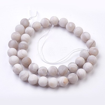 Natural White Agate Bead Strands G-J376-02-10mm-1