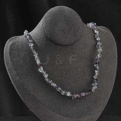 Natural Supper 7 Rutilated Quartz Chip Beaded Necklaces for Men Women NJEW-G159-01P-1