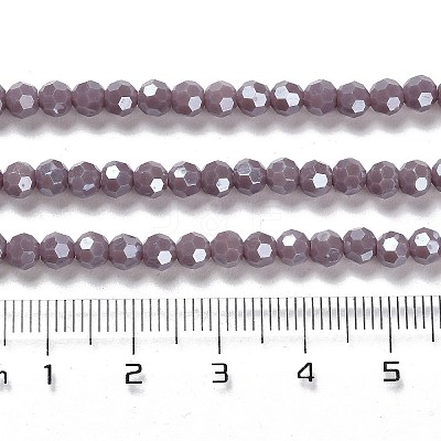 Electroplate Opaque Glass Beads Strands X-EGLA-A035-P4mm-A11-1