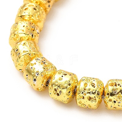 Electroplated Natural Lava Rock Beads Strands G-G984-10-1