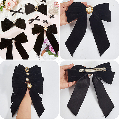 6 Styles Iron & Polyester Alligator Hair Clips for Girls PHAR-SP0001-20-1