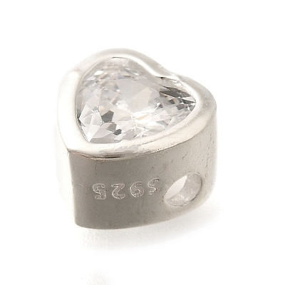 925 Sterling Silver Cubic Zirconia Beads STER-L066-06S-01-1