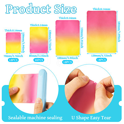 72Pcs 4 Styles Two Tone Rectangle Plastic Gift Bags OPP-TA0001-17-1