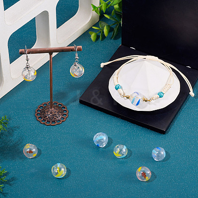 6Pcs 3 Colors Transparent Glass Beads GLAA-TA0003-97-1