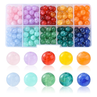 200Pcs 10 Colors Imitation Gemstone Acrylic Beads OACR-FS0001-19-1