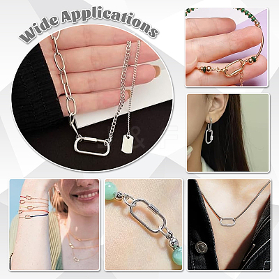 2Pcs 925 Sterling Silver Locking Carabiner STER-PH0004-52B-1