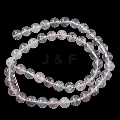 Natural Mica Quartz(Quartz with Mica Inclusions) Round Beads Strands G-C270-B03-8mm-1