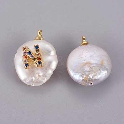 Natural Cultured Freshwater Pearl Pendants PEAR-F008-32G-N-1
