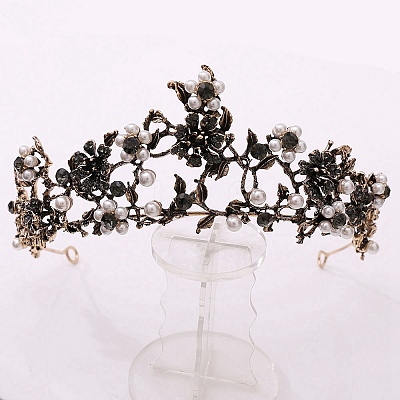 Baroque Rhinestone Pearl Wedding Crown PW-WG88593-02-1