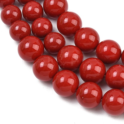 Electroplated Shell Pearl Graduated Beads Strands BSHE-C011-04-01-1