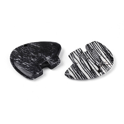 Natural Black Netstone Big Pendants G-T144-08E-1