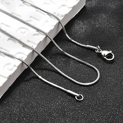 Non-Tarnish 304 Stainless Steel Square Snake Chain Necklaces X-NJEW-L173-005-P-1