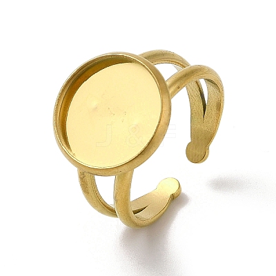 Ion Plating(IP) 304 Stainless Steel Cuff Ring Settings STAS-E202-02C-G-1