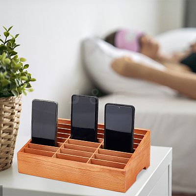 24-Grid Wooden Cell Phone Storage Box AJEW-WH0258-969B-1
