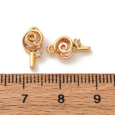Brass Micro Pave Cubic Zirconia Pendants KK-K382-25G-02-1