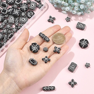 120Pcs 8 Styles Opaque Acrylic Beads MACR-YW0004-69-1