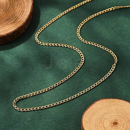 Ion Plating(IP) 304 Stainless Steel Curb Chain Necklaces NJEW-K099-04G-1