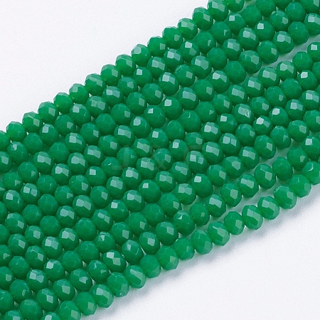 Opaque Solid Color Glass Bead Strands GLAA-F076-A01-1