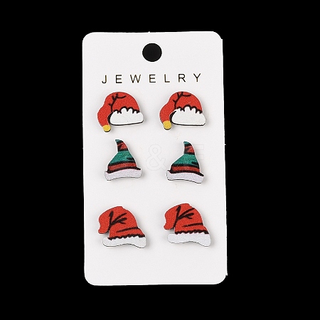 Christmas Theme Stud Earrings Set EJEW-U016-05P-02-1