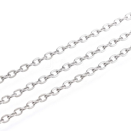 Tarnish Resistant 304 Stainless Steel Cable Chains X-CHS-R002-0.4mm-1