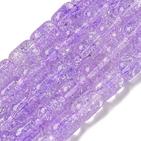 Transparent Crackle Glass Beads Strands GLAA-NH0001-04F-1